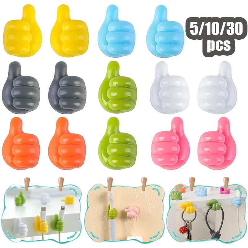 5/10/30pcs ganci da parete per pollice clip per