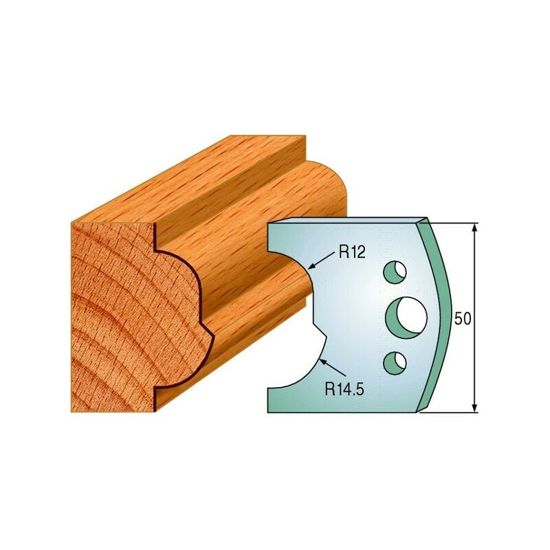 Luxoutils - 519: Jeu de fers moulure (50x4mm) porte outils toupie