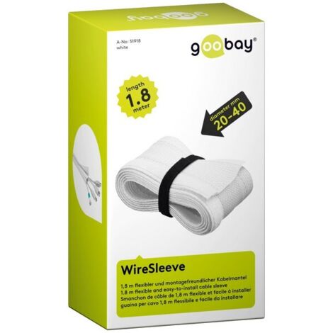 51918 Goobay WireSleeve Blanc - Manchon de câble flexible - 1.8 m