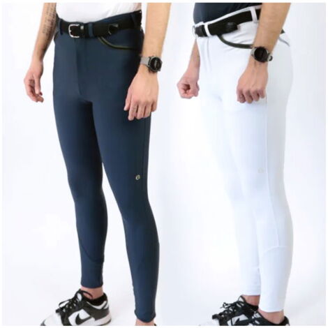 52 IT, Blu: Pantaloni Equitazione Uomo modello Noah in tessuto tecnico