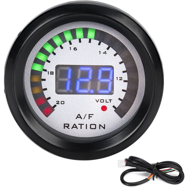 Image of 52 mm blaue LED-Digitalanzeige für das Luft-Kraftstoff-Verhältnis in 12-V-Fahrzeugen.