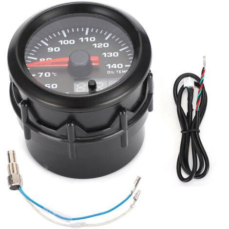 52-mm-Motoröltemperaturanzeige – Sensor inklusive – 7-farbiges LED-Display