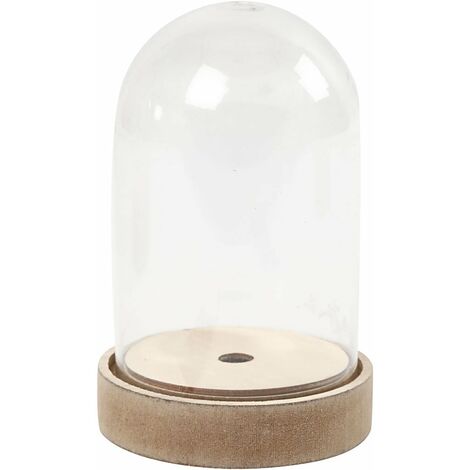 52161 campana di vetro su supporto in legno 12.5 x 8 cm