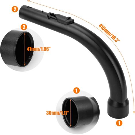 5269091 Repuesto para aspiradoras Miele S2110, S501, S524 Classic, C1, C2, C3 – Extensión de manguera curva con boquilla angular, mango de tubo con funda y anillo de fijación, tubo de conexión de plás