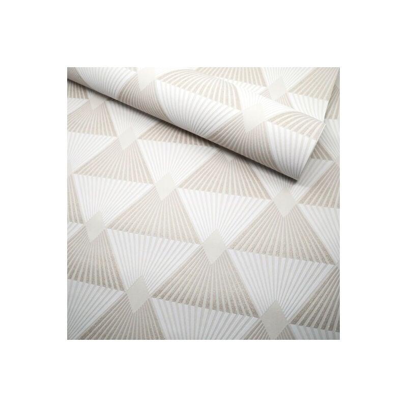 Papier peint expansé sur intissé - Rose gold - Motif Art Déco à paillettes - Rouleau(x)