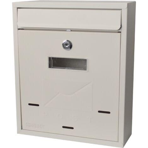 52952 - CASSETTA POSTALE IN ALLUMINIO BIANCO BIANCA  PER ESTERNO 26x9x31 cm CM  "DOMUS " MAURER