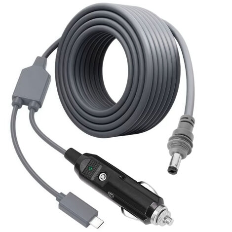 5.3 Meters 17.4FT Satellite DC Power Cable 18AWG USB C Lighter to DC Power Cord 5.5x2.1mm for Mini Compatible with 100W PD