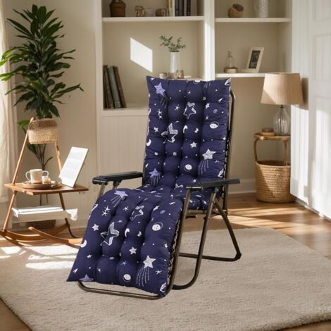 53x170cm Rocking Chair Cushion, Comfortable Rocking Chair Cover Thickened Patio Chaise Lounger Cushion High-Density Sponge Chair Pads with Ties Non-Slip Bottom Tufted Seat Pads for Patio Indoor