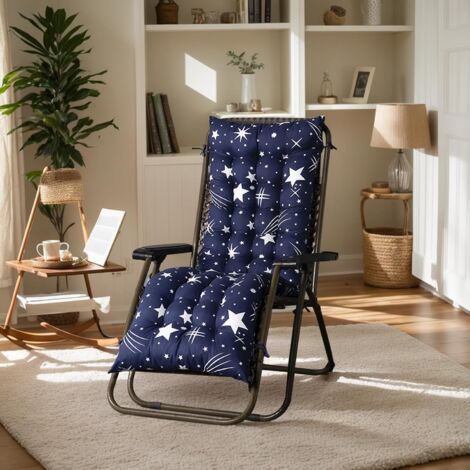 53x170cm Rocking Chair Cushion, Comfortable Rocking Chair Cover Thickened Patio Chaise Lounger Cushion High-Density Sponge Chair Pads with Ties Non-Slip Bottom Tufted Seat Pads for Patio Indoor