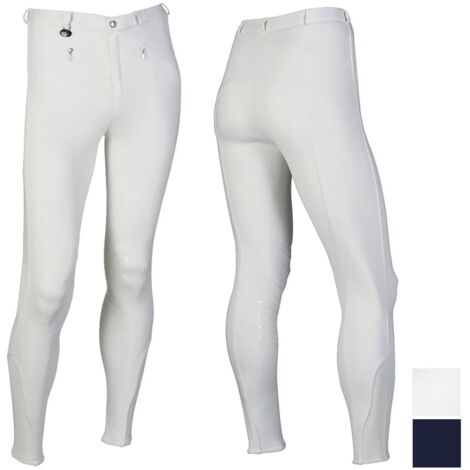 54 IT, blu: Pantaloni equitazione Winner da uomo in cotone con grip in silicone