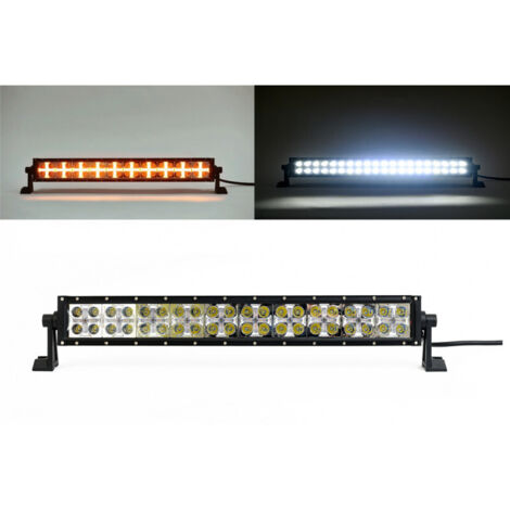 54 См Led Bar Лед Диоден Бар Прожектор Бяла и Оранжева, Жълта Светлина, Блиц, Флаш, CROSS DRL 120W 12V 24V