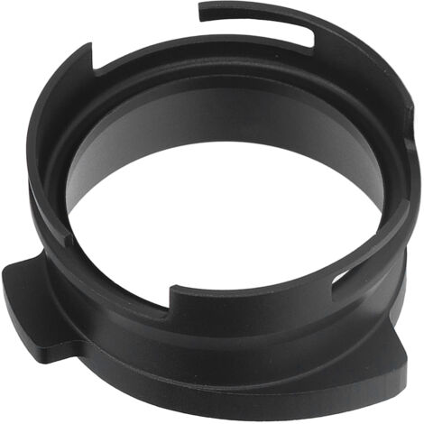 54 mm drehbarer Kaffeefilter-Ausgabetrichter aus schwarzer Aluminiumlegierung für Espressomaschinen
