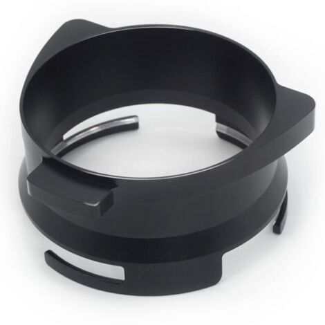 54-mm-Kaffeedosierring, Trichter, Espressozubehör, Aluminium, Metall, für Siebträger, schwarz, freihändig, 7 x 7 x 3 cm
