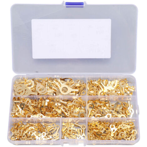 540 Capicorda in ottone, assortimento di capicorda per cavi elettrici con scatola di stoccaggio M3 M4 M5 M6 M8 M10, DUBUNS