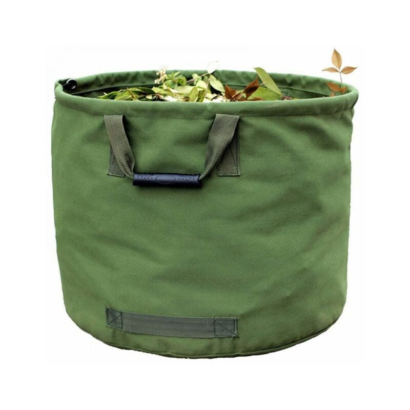 Cyslmuk - 54x45cm green Sac de Jardinage 125L Extra-Robuste avec Poignées, Sac de Ramassage de Feuilles en Toile Militaire