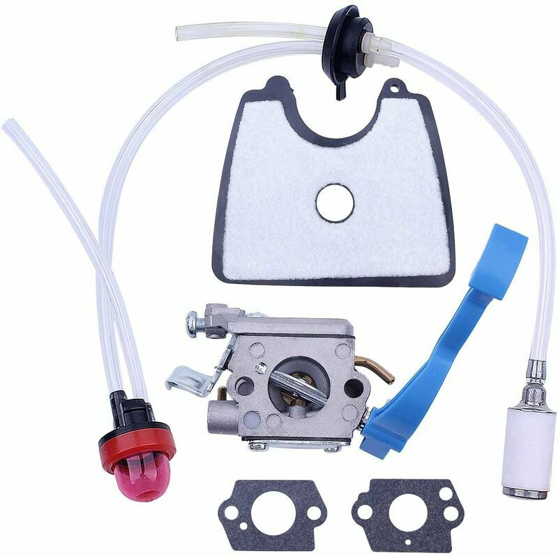 Lucky-88 - 545081811 545112101 Carburateur avec Ligne de Filtre à air et Carburant Mise au Point Kit pour Husqvarna 125B 125BX 125BVX souffleuse à