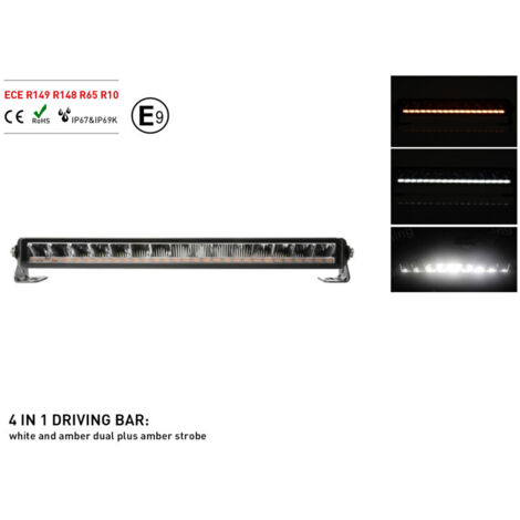 55 см Висококачествен 4 в 1 Led Bar Лед Бар Диоден Прожектор DRL с бяла габаритна светлина и оранжева аварийна блиц 80W