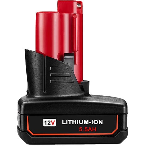 PDSTATION 5.5Ah 12V Akku für Milwaukee M12 Akku 12V Lithium-Ionen Akku 4932451395 Ersatz 48-11-2410 48-11-2420 48-11-2411 48-11-2411-2401