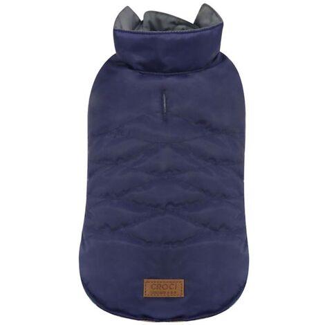 55 cm: Impermeabile modello Eco Glam blu per cani