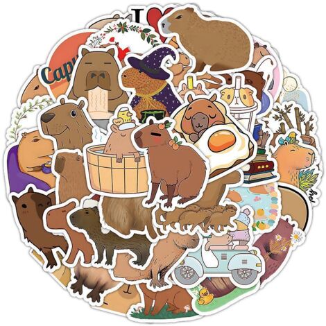 55 Feuilles D'autocollants Animaux Mignons, Autocollants Pour Ordinateur Portable, Autocollants En Vinyle Pour Voiture, Bagages, Planche  Roulette