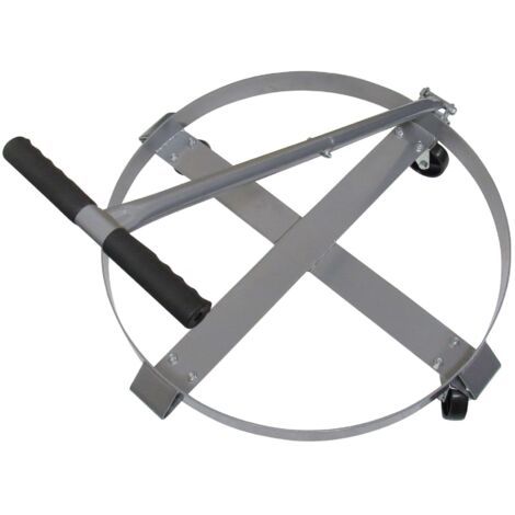 55 Gallon Drum Dolly Trolley with Handle & Caster Wheels (Heavy Duty Oil Barrel Cart)