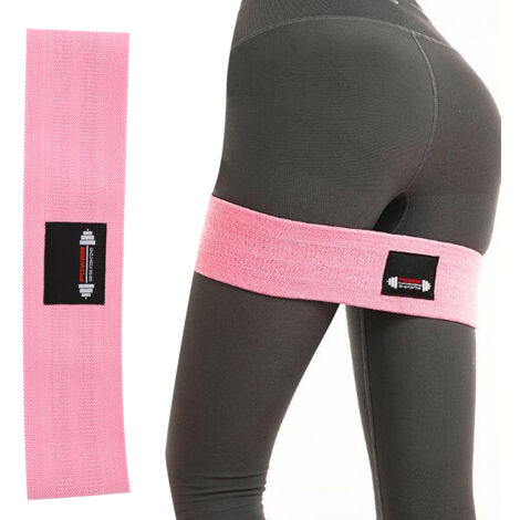 55 kg elastisches Fitnessband für Oberschenkel und Gesäß, perfekt für Pilates und Bodybuilding, Farbe: Rosa.