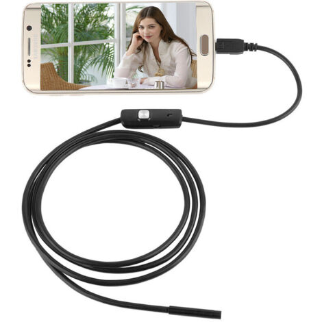 5,5 mm bis 2 m langes USB-Endoskop mit weichem Kabel, 2-in-1-HD-Kamera, USB-Inspektions-Endoskopkamera für Android