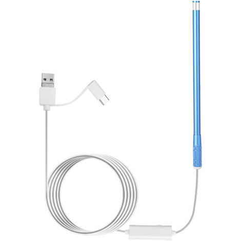 5,5-mm-Ohr-Endoskopkamera (IP67) mit 6 einstellbaren LEDs, visuelles Otoskop zur Untersuchung von Ohr, Nase und Rachen, kompatibel mit Android/Windows