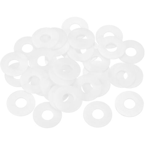 55 Pcs - Rondelle Plate - Entretoise Nylon - M12 Fixation Vis Boulon - Anti-corrosion Isolation Mécanique Plomberie - Blanc - 20x12x1 mm