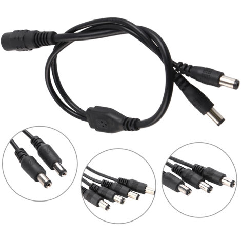 5,5 x 2,1 mm Stromverteilerkabel, 1 Buchse auf 2 Stecker, für Überwachungskamera und Verlängerung