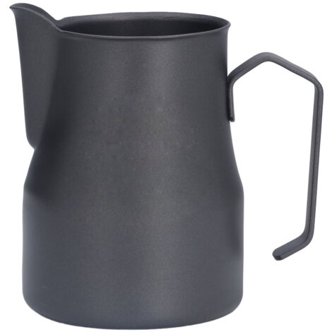 550-ml-Milchaufschäumer, schwarzes Totenkopf-Design, ergonomischer Ausguss aus Edelstahl