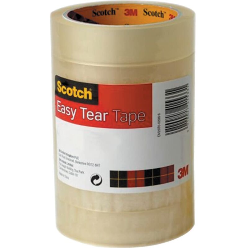 550 Scotch Clear Polypropylene Easy Tear Tape - 19MM X 3 - 3M