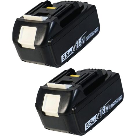 5500mAh Replacement Battery, Compatible with Makita Battery BL1850 18V Lithium-ion Battery with LED Indicator BL1860 BL1830 BL1840, 2 x Batteries