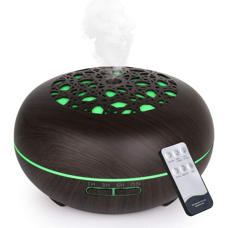 550ML Diffuseur Huiles Essentielles Avec Télécommande, Humidificateur Diffuseur D'huile Essentielle Electrique pour Maison, Bureau, Chambre, Yoga,