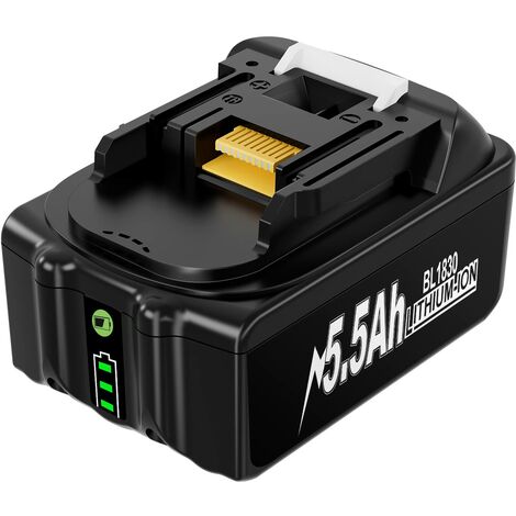 5.5Ah 18V Batteria Ricambio per Makita, Li-Ion BL1850 Batteria per Makita BL1830 BL1860 BL1840 BL1835 BL1845 194204-5 LXT-400 Batterie Accessori, 1pc