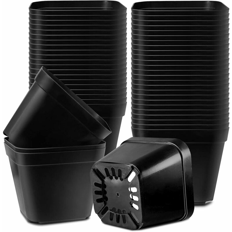 10cm 20 Pieces Pots de Pépinière, Plastique Réutilisables Carré Pot semis/Godets Semis/Pot de Repiquage/Pot de Culture pour la Plantation Intérieure
