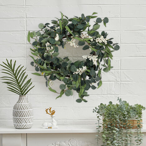 55CM Artificial Topiary Wreath Eucalyptus Leaf Door Decor