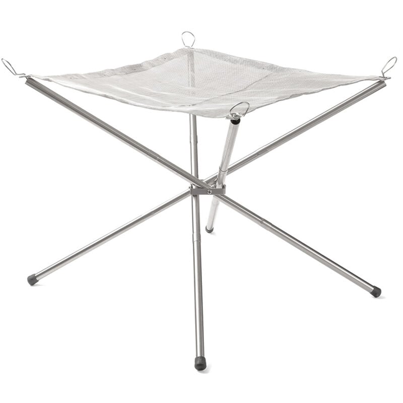 55cm Foyer Portable pour Camping, Cheminée D'extérieur Pliable, Brasero en Maille d'acier Inoxydable pour Pique-Nique, Feu de Camp, Terrasse, Jardin
