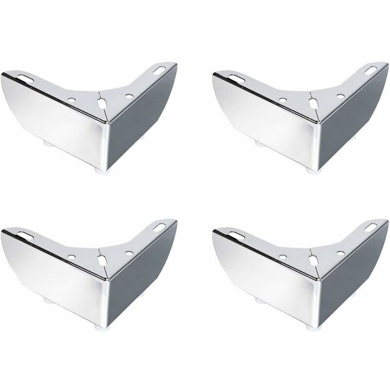 Start - 5.5cm pieds de meubles en métal argent remplacement Table basse meuble tv pouf canapé canapé pied d'armoire 4 pièces