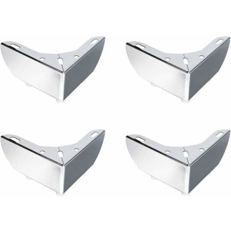 5.5cm pieds de meubles en métal argent remplacement Table basse meuble TV pouf canapé canapé pied d'armoire 4 pièces