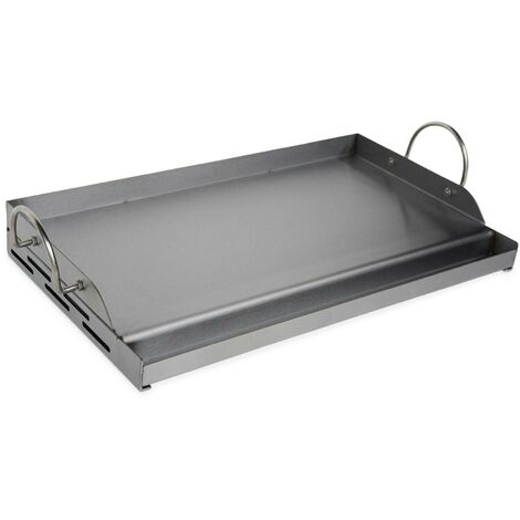 ALICE'S GARDEN 55cm universal griddle for barbecue, Universal griddle plate 55cm, Grey, 61.5x31.8x12.5 cm