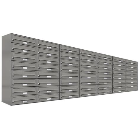 55er Premium Briefkasten Aluminiumgrau RAL Farbe 9007 für Außen Wand Postkasten