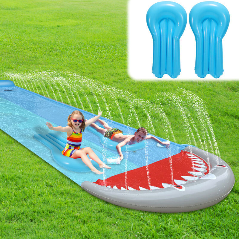 Einfeben - 5.5m Toboggan aquatique Toboggan aquatique pvc Jouet d'eau Toboggan d'eau Pelouse