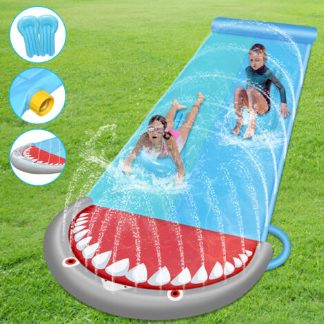 5.5m Water Slide Water Slide Double Slide PVC Prato con Sprinkler