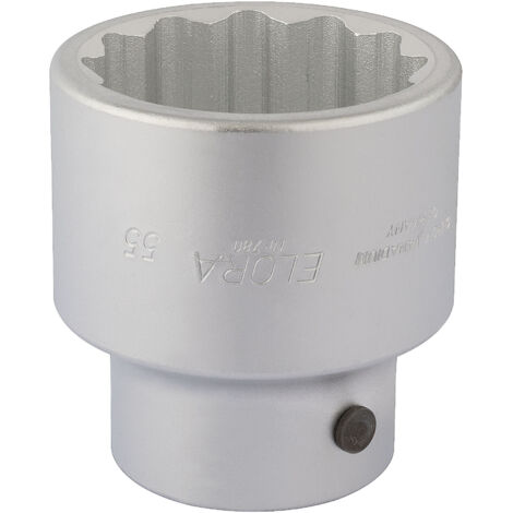 55mm Bi-Hexagon Square Drive Socket for 1-Inch Square Drive, Draper Elora 67450, Metric and Imperial Sizes