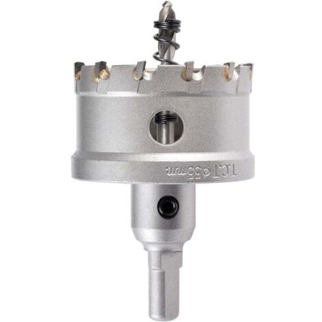 55mm coupeur de trou de dents en carbure de tungstène, TCT Foret de scie trépan pour acier inoxydable, feuille, métal (55mm)