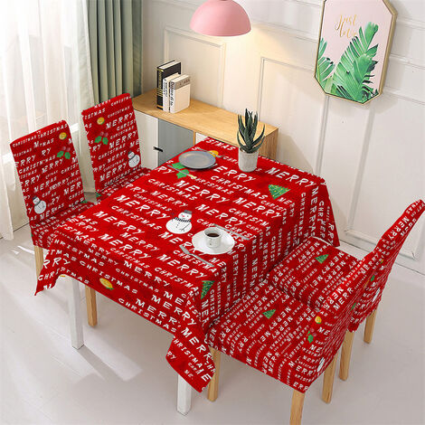 55x55/140x140 cm Nappe de Noël en lin pour table de salle à manger en lavable rectangulaire pour maison, restaurant(Rouge)