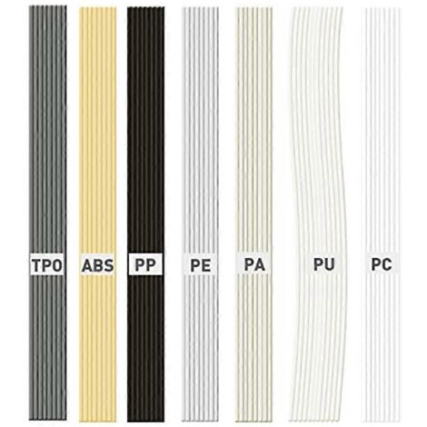 56 baguettes de soudure plastique, 7 types ABS PP PU PE PA PC 13 pouces--