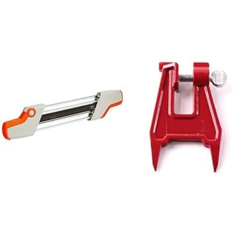 COOCHEER 56057504303 2-in-1-Feilenhalter für Kettensägenkette 3/8" P Ø 4,0 mm und Oregon 26368A Kettensägenklemme