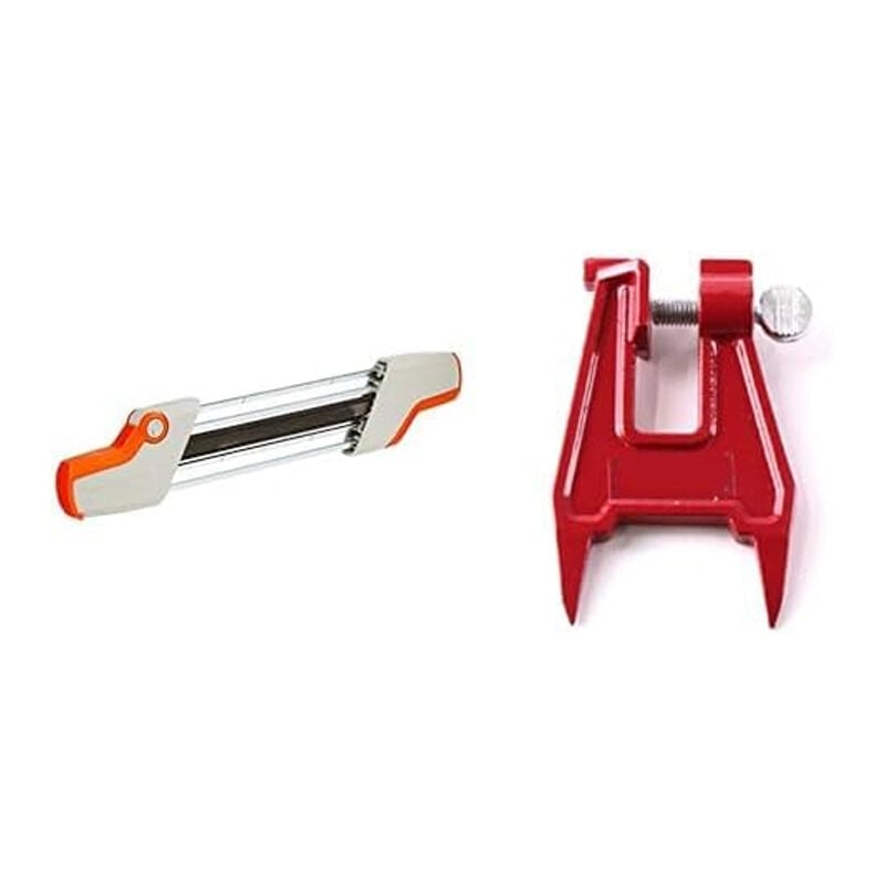 Coocheer - 56057504303 Porte-lime 2 en 1 pour chaîne de tronçonneuse 3/8' p ø 4,0 mm & Oregon 26368A Pince de serrage pour tronçonneuse